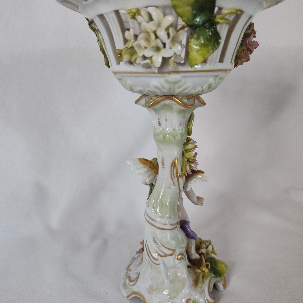 1907 Antique Von Schierholz Putti Compote Thuringia Germany - Picture 4 of 8